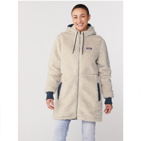 Patagonia Jackets & Blazers - Patagonia Dusty Mesa Fleece Parka Coat Natural/Smolder Blue - Large